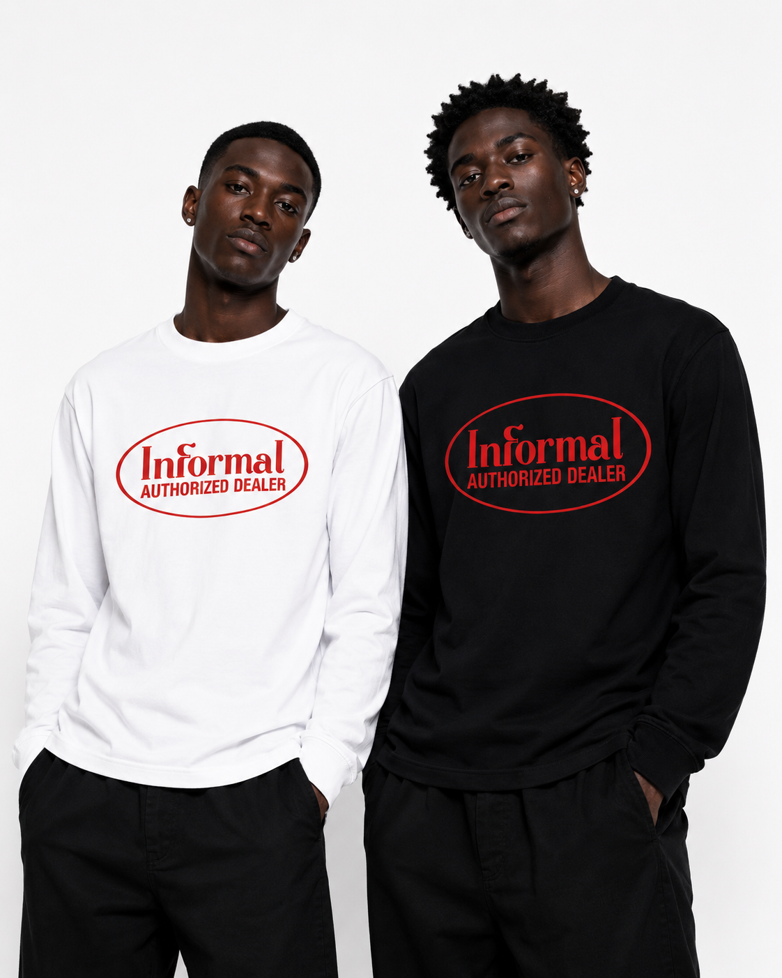 INFORMAL AUTHORIZED DEALER LONG SLEEVE BLACK/RED T-SHIRT - Informal Clothing