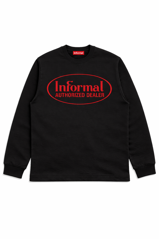 INFORMAL AUTHORIZED DEALER LONG SLEEVE BLACK/RED T-SHIRT