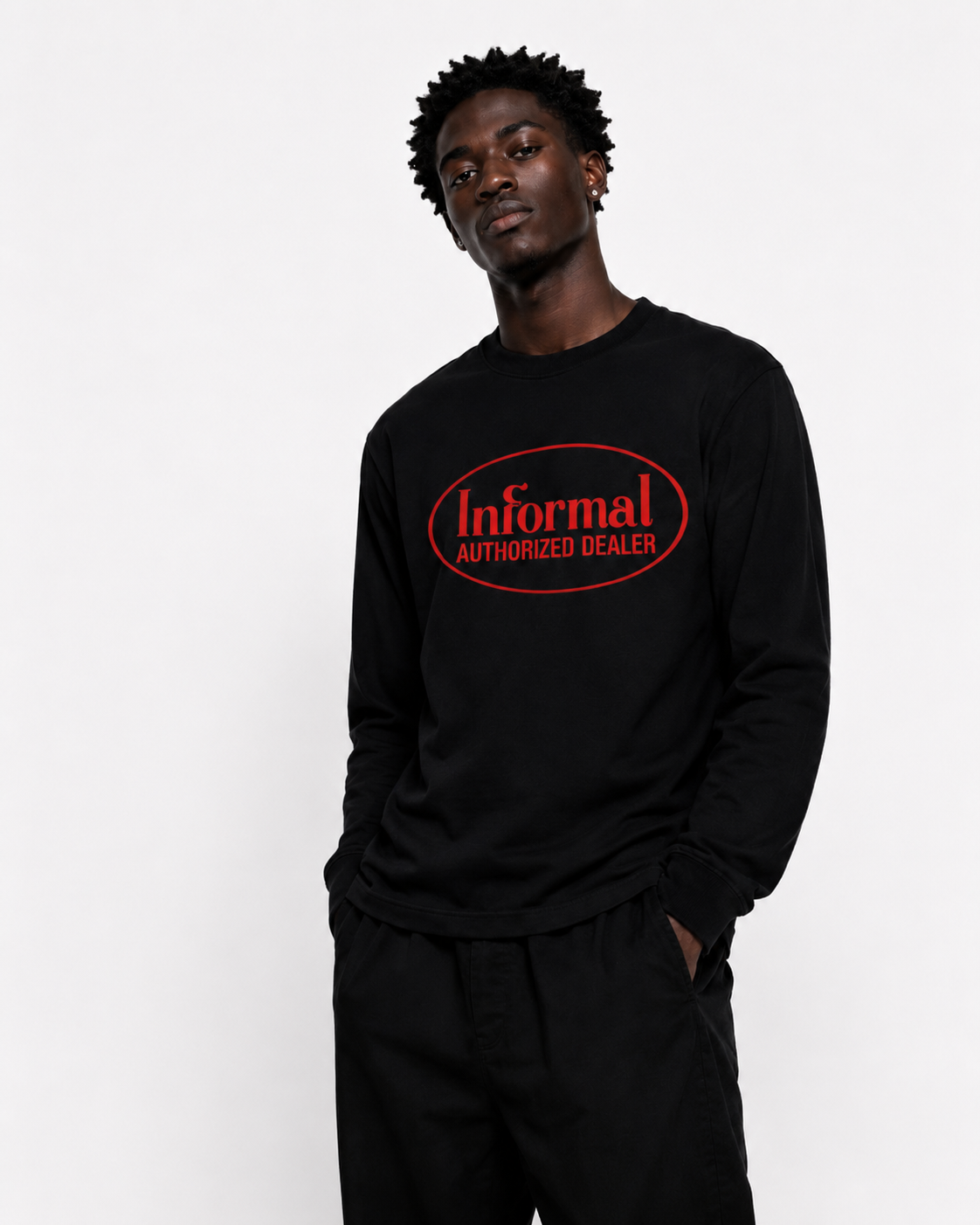 INFORMAL AUTHORIZED DEALER LONG SLEEVE BLACK/RED T-SHIRT - Informal Clothing