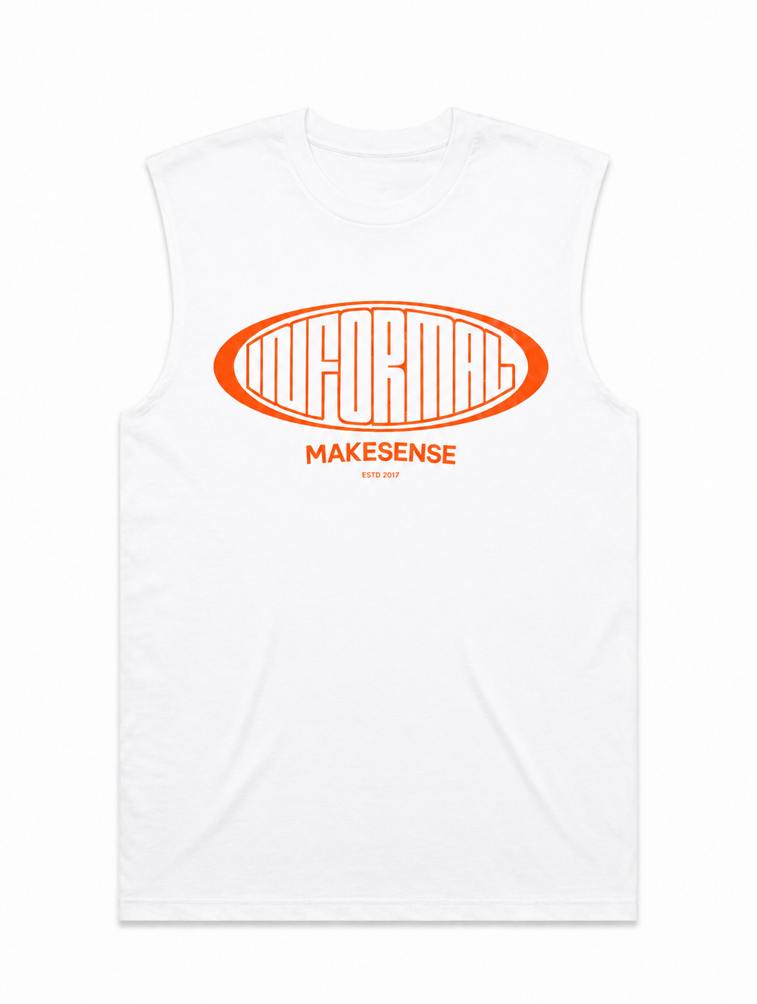 INFORMAL Makesense Muscle Vest – Black/white/Orange - Informal Clothing