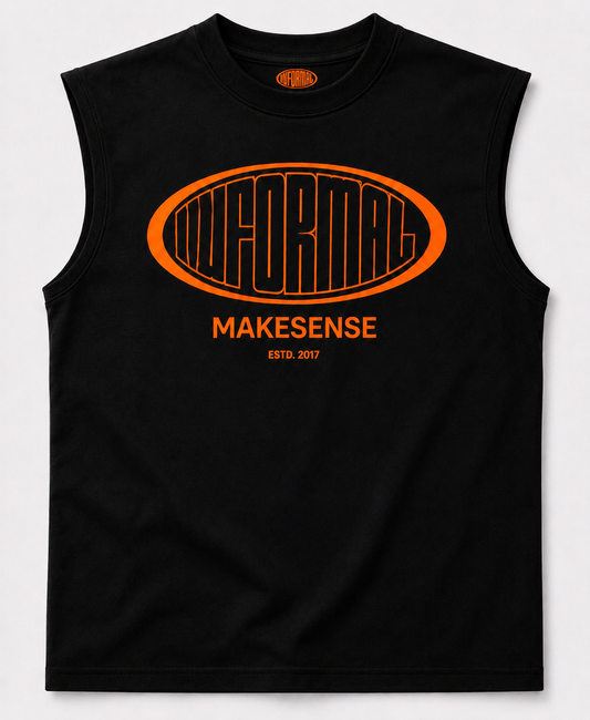 INFORMAL Makesense Muscle Vest – Black/white/Orange