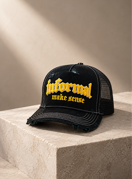 Informal Black Trucker Cap